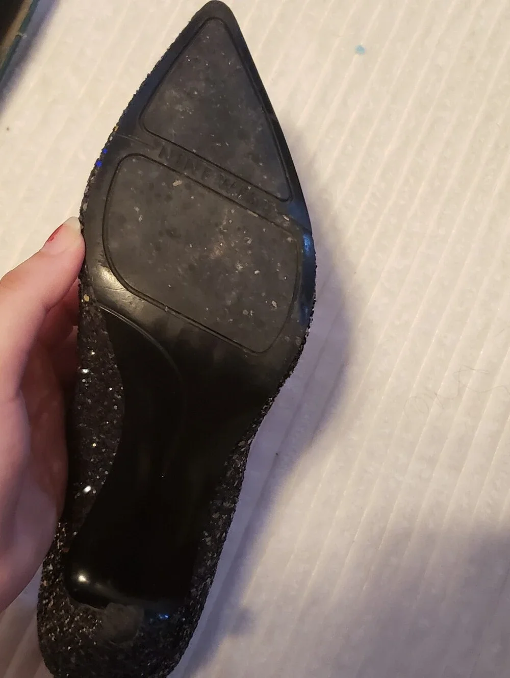 Nine West Women's Navy Purple Glitter Pointed Toe 4